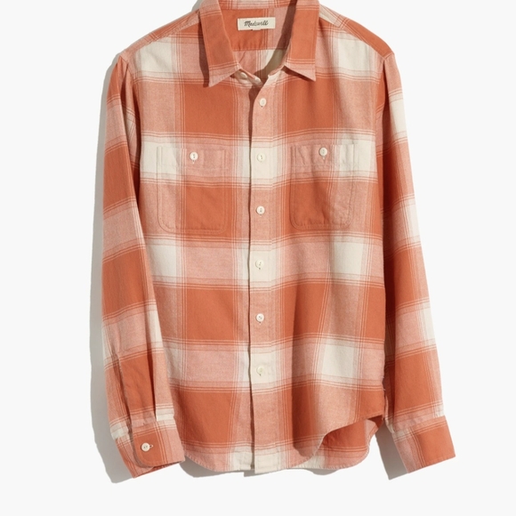 Men's Madewell Kilmer Plaid Perfect Brushed Cotton Flannel L-XL (Size Chart) - Picture 1 of 11